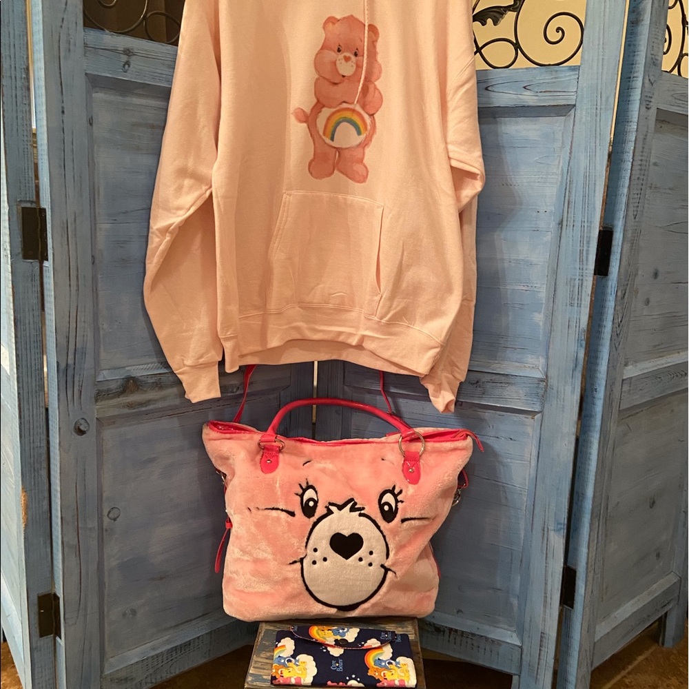 Care Bear tote (Iron Fist) with Cheer Bear bundle.